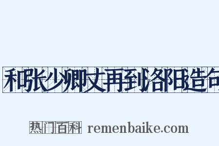和张少卿丈再到洛阳造句是什么意思的图片